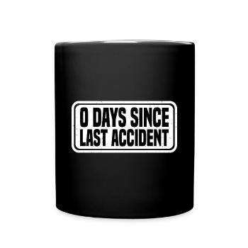 0 jours depuis le dernier accident 8 - Mug uni - noir - Devant