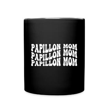 Papillon Mom - Tasse einfarbig - Schwarz - Vorne