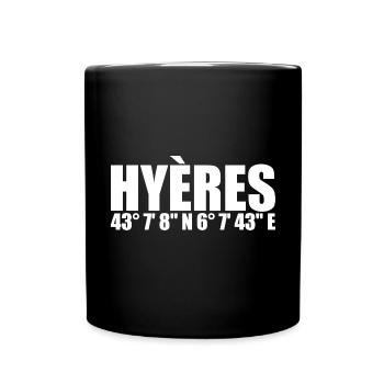 Hyères Koordinaten - Tasse einfarbig - Schwarz - Vorne