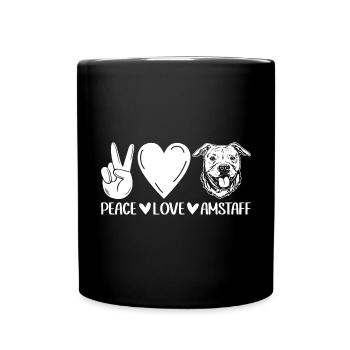 American Staffordshire Bull Terrier Staffy Dog - Full Colour Mug - black - Front