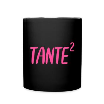 Tante Hoch 2.0 Zweifache von zwei 2 enkelkindern - Tasse einfarbig - Schwarz - Vorne