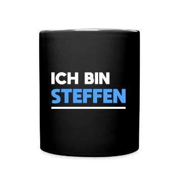 Steffen Name Spruch für stolze Steffens - Tasse einfarbig - Schwarz - Vorne