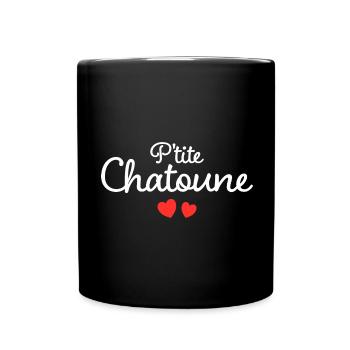Femme Chatoune Humour Mot Affectueux Couple - Mug uni - noir - Devant