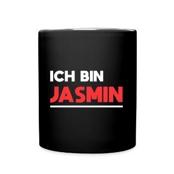Jasmin Name Spruch für stolze Jasmins - Tasse einfarbig - Schwarz - Vorne