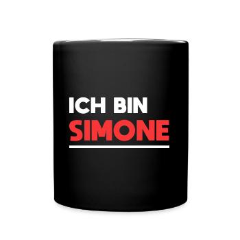 Simone Name Spruch für stolze Simones - Tasse einfarbig - Schwarz - Vorne