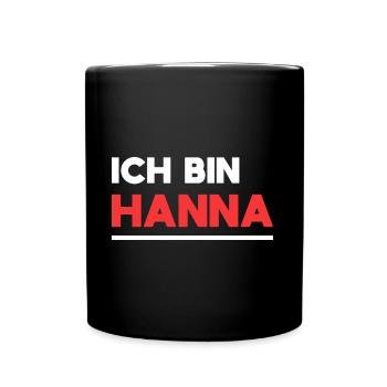 Hanna Name Spruch für stolze Hannas - Tasse einfarbig - Schwarz - Vorne