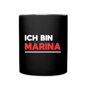 Marina Name Spruch für stolze Marinas - Tasse einfarbig - Schwarz - Vorne