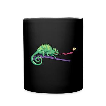 Lézard caméléon Reptile Herpétologiste - Mug uni - noir - Devant