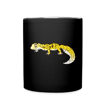 Leopardgecko Eidechse Reptilien Herpetologe - Tasse einfarbig - Schwarz - Vorne