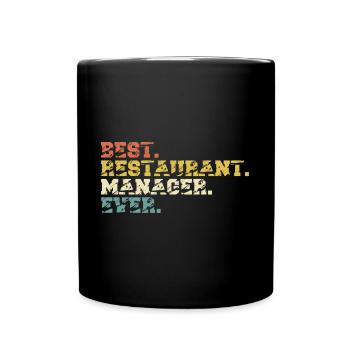 Hotel and Restaurant Manager Papa Funny saying - Full Colour Mug - black - Front