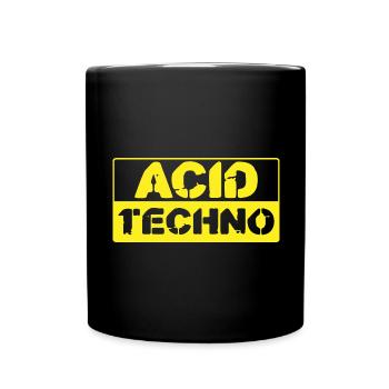 Acid Techno Stencil Yellow Remix - Tasse einfarbig - Schwarz - Vorne