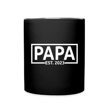 Papa Est. 2023, Papa en devenir, Annonce de grossesse - Mug uni - noir - Devant