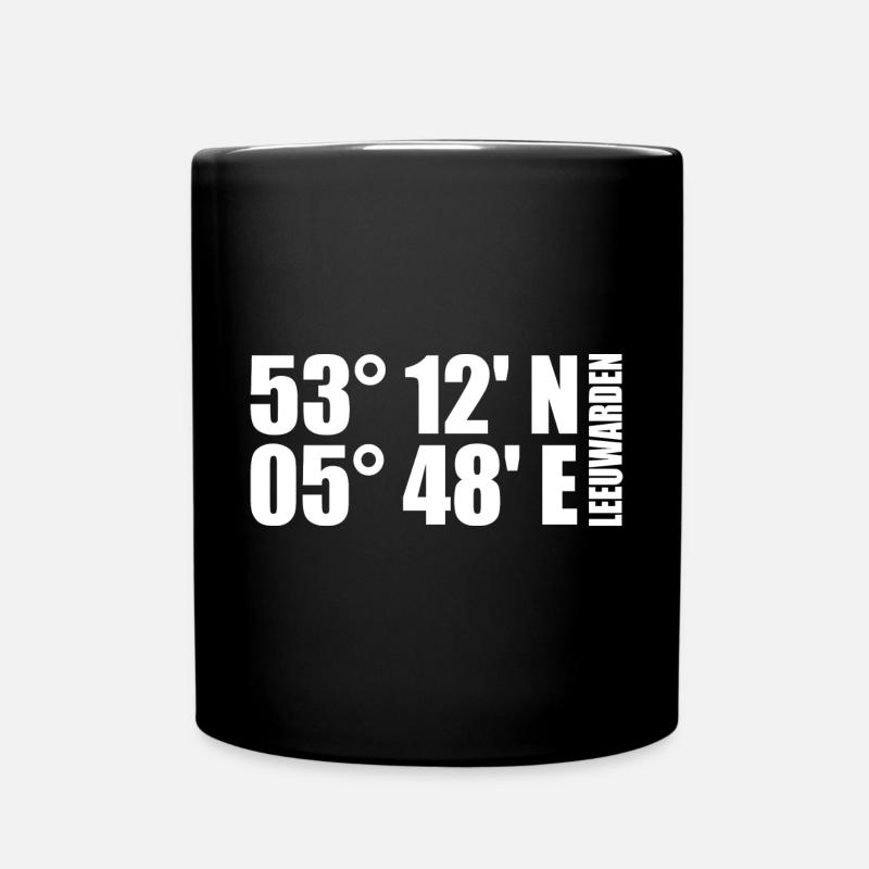 Leeuwarden Koordinaten - Tasse einfarbig - Schwarz