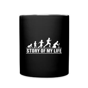 Alkohol Evolution Die Geschichte meines Lebens - Tasse einfarbig - Schwarz - Vorne