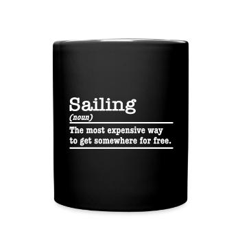 Dictionnaire de voile de voile disant capitaine marin - Mug uni - noir - Devant