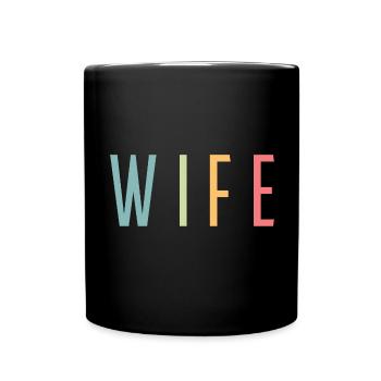 Retro Frau Matching Paar Hochzeitsfeier Hochzeit - Tasse einfarbig - Schwarz - Vorne