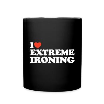 I love Extreme Ironing Heart Shirt - Full Colour Mug - black - Front