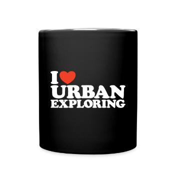 I love Urban Exploring Herz Shirt - Tasse einfarbig - Schwarz - Vorne