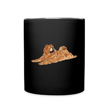 Chow Chow Hund - Tasse einfarbig - Schwarz - Vorne