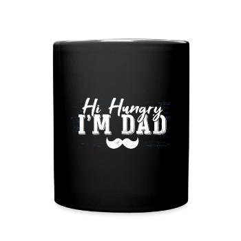 Hallo hungrig, ich bin Papa - Tasse einfarbig - Schwarz - Vorne