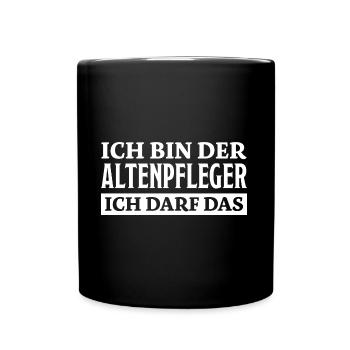 Altenpfleger Spruch Lustiges Altenpfleger Geschenk - Tasse einfarbig - Schwarz - Vorne