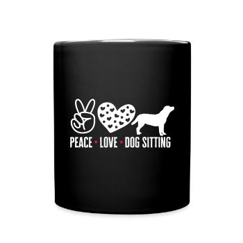 Pet Sitting Cat Dog Pet Sitter - Full Colour Mug - black - Front