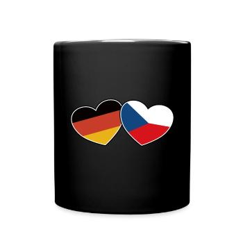 Deutsch Tschechische Freundschaft - Geschenk - Tasse einfarbig - Schwarz - Vorne
