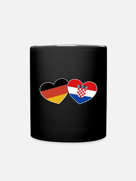 Deutsch Kroatische Freundschaft - Geschenk - Tasse einfarbig - Schwarz