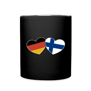 Deutsch Finnische Freundschaft - Geschenk - Tasse einfarbig - Schwarz - Vorne