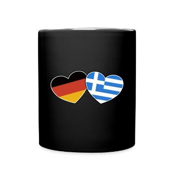 Deutsch Griechische Freundschaft - Geschenk - Tasse einfarbig - Schwarz - Vorne