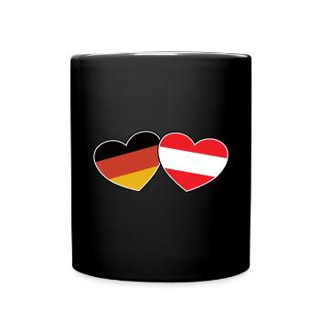 Deutsch Österreichische Freundschaft - Geschenk - Tasse einfarbig - Schwarz - Vorne