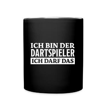 Dartspieler Spruch Darter Fun Dartspieler Geschenk - Tasse einfarbig - Schwarz - Vorne