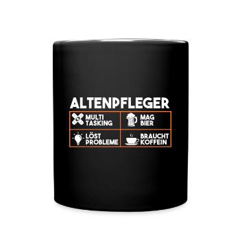 Pflege Pflegekraft Altenpfleger - Tasse einfarbig - Schwarz - Vorne