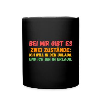 Sommerurlaub Urlauber Urlaub - Tasse einfarbig - Schwarz - Vorne