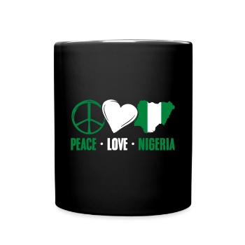 Peace Love Cool Nigeria For Nigerian People - Full Colour Mug - black - Front