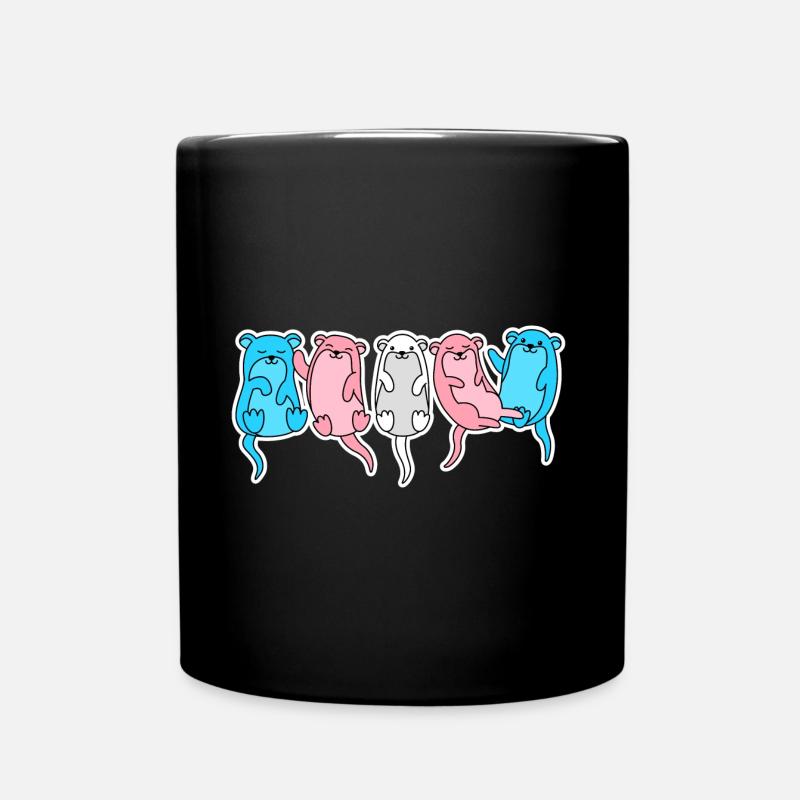 Trans Flagge Otter Design für Trans Menschen - Tasse einfarbig - Schwarz