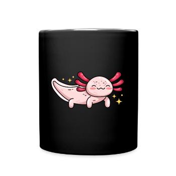 Speckled Leukist Axolotls for Axolotl Fans - Full Colour Mug - black - Front