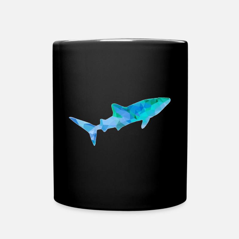 Whale shark blue green - Full Colour Mug - black