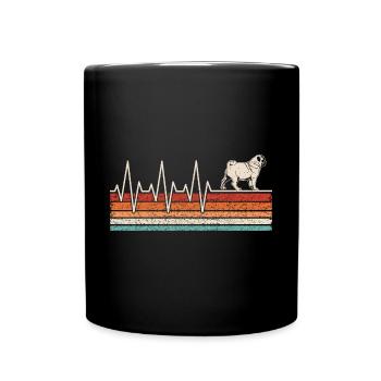 Pug Heartbeat - Full Colour Mug - black - Front