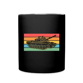 Tanker Soldat Rétro Char - Mug uni - noir - Devant