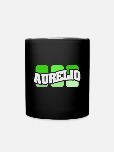 Name Aurelio - Tasse einfarbig - Schwarz