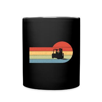 Vintage Forklift Driver Forklifting Retro - Tasse einfarbig - Schwarz - Vorne