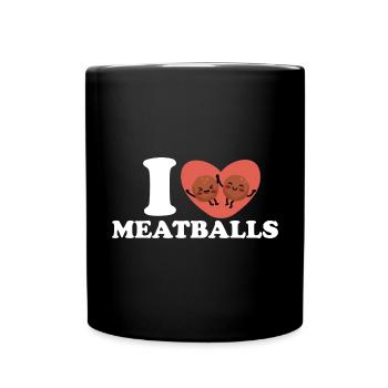 Fleischbällchen Italien Italienisches Essen - Tasse einfarbig - Schwarz - Vorne