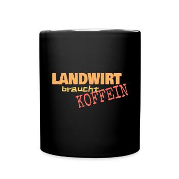 Job Landwirt - Tasse einfarbig - Schwarz - Vorne