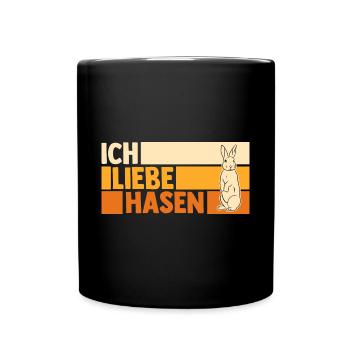 Kaninchen Hase - Tasse einfarbig - Schwarz - Vorne