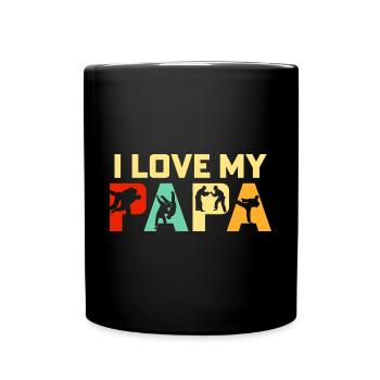 Ich liebe meinen Papa Judo - Tasse einfarbig - Schwarz - Vorne