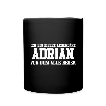 Adrian Name Design - Tasse einfarbig - Schwarz - Vorne