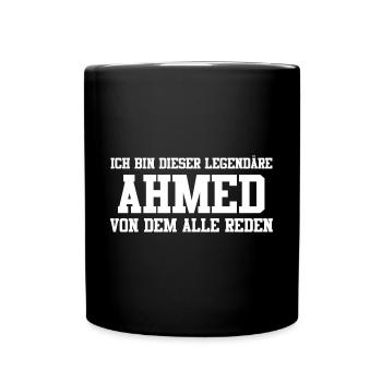 Ahmed Name Design - Tasse einfarbig - Schwarz - Vorne