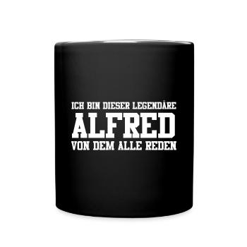 Alfred Name Design - Tasse einfarbig - Schwarz - Vorne