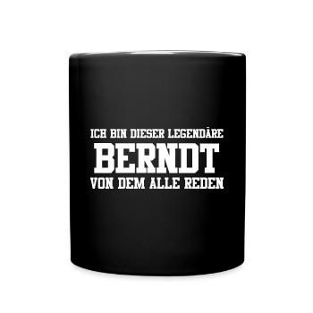 Berndt Name Design - Tasse einfarbig - Schwarz - Vorne